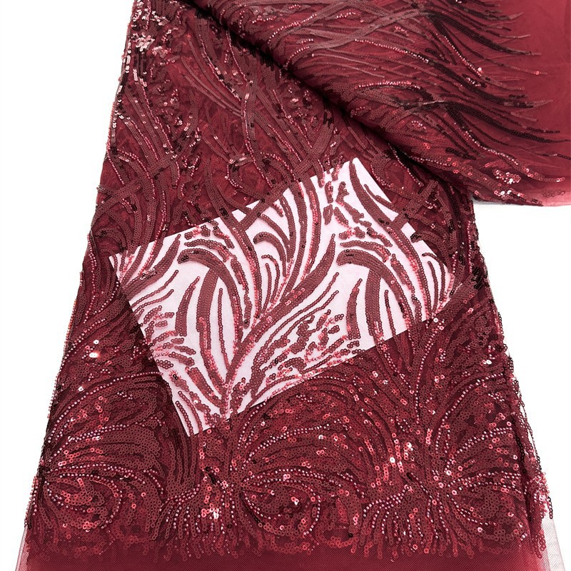 Nueva tela de lentejuelas de tubo de cuentas de moda tela de bordado con cuentas vestido de novia de alta costura tela de vestido de moda