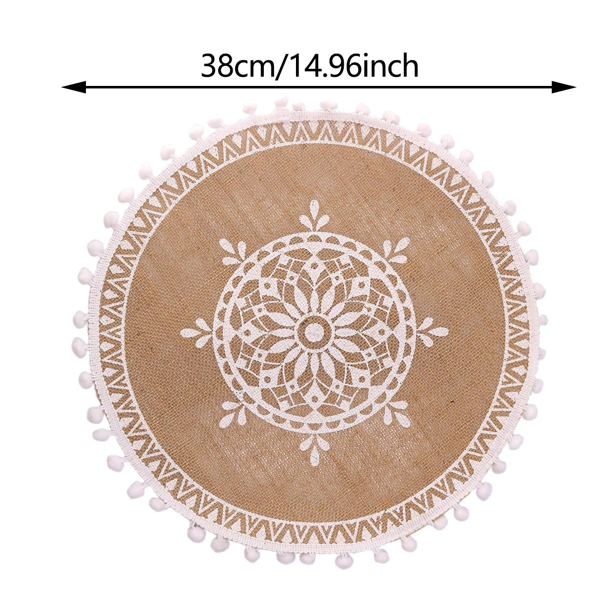 Inventario redondo de yute bordilla trenzada almohadilla de mesa ambiente decoración almohadilla de mesa retro almohadilla aislante térmico