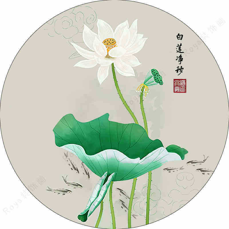 蓮の花の絵の浴室ステッカー蓮の花の鯉浄化と汚染の収集9匹の魚の絵風水装飾ステッカー|undefined