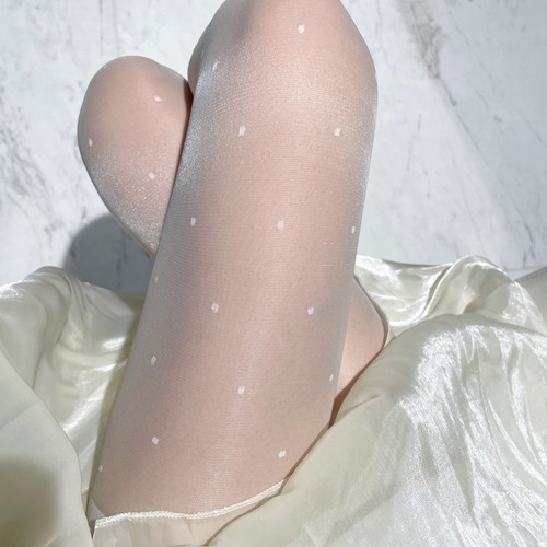 Japanese fairy gentle retro fairy spirit small dots polka dot lace white stockings sweet or salty black stockings