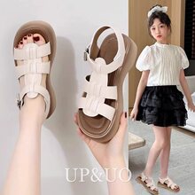 女童凉鞋夏季2025新款时尚儿童软底百搭中大童鞋子公主洋气罗马鞋