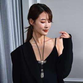 欧美复古老鹰bolo tie牛仔波洛领带西部男士项链衬衫领结领绳配饰