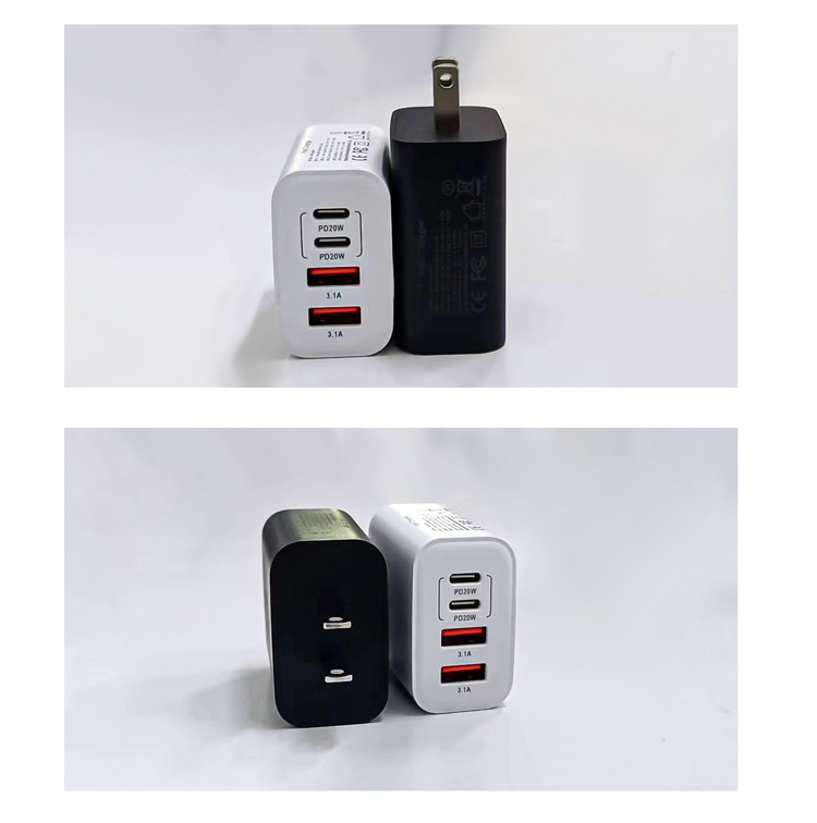 PD40W ABD Standard-Schnellladeadapter 2C+2A Multi-Port Schnelladapter-Kopf für Samsung Apple 16 Ladegeräte geeignet UL-zertifiziert vom Quellenhersteller