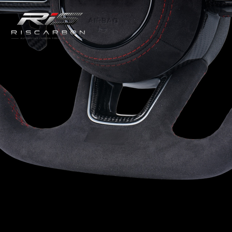 Suede leather steering wheel with LED lights compatible with Volkswagen Audi Golf MK7/MK7.5 GTI/R B8A7B9