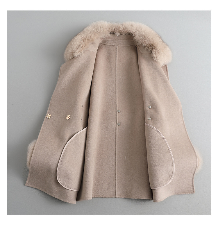 Women's Clothing Autumn And Winter New Style Fox Fur Collar Gao Rui Double Faced Cashmere Coat Women's Medium And Long Wool Double Faced Wool Coat_voghion.com