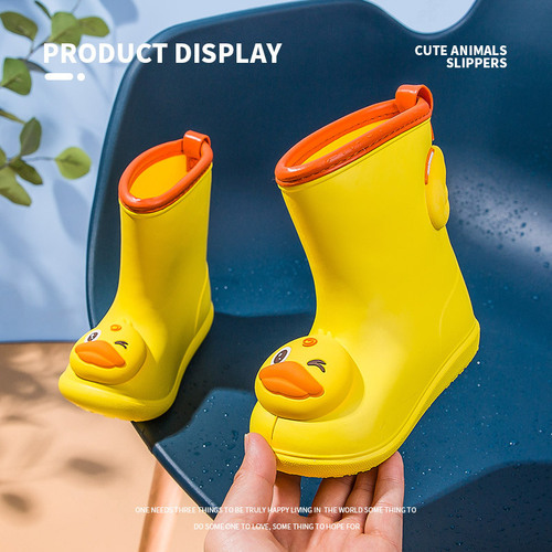 Deer Milli children's rain boots new waterproof anti-slip soft bottom cute cartoon boys and girls outdoor baby rain boots