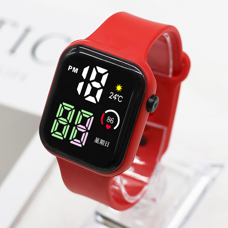 Ventas directas nuevas luces de colores pequeños cuadros pareja relojes de moda deportivos LED relojes electrónicos estudiantes electrónicos