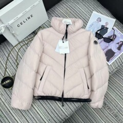 mk25秋冬新款经典绣标点缀立领斜纹保暖棉服外套