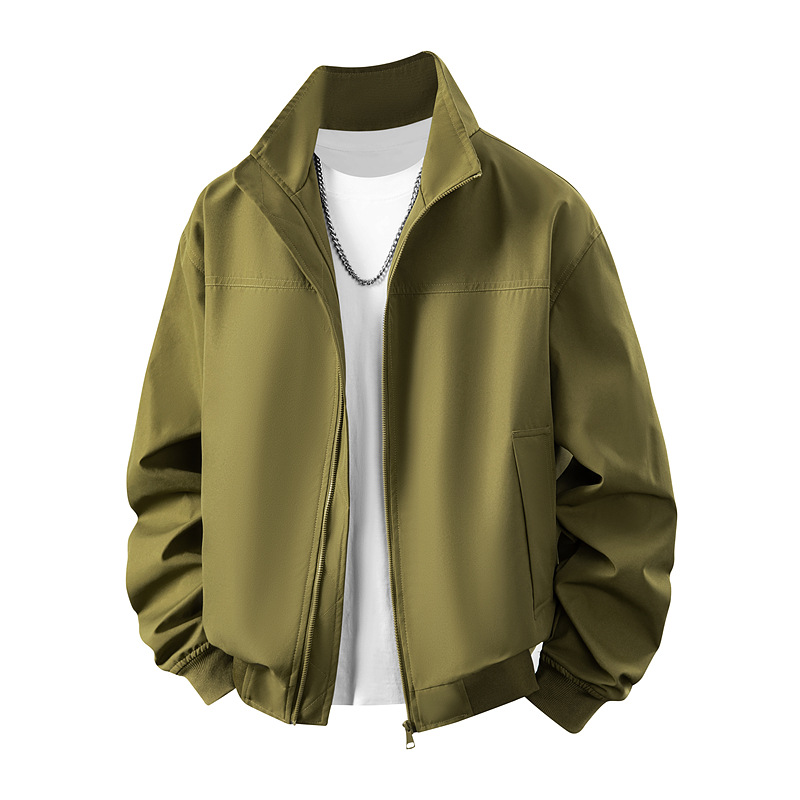 Casual chaqueta de cuello vertical de estilo americano transfronterizo primavera y otoño chaqueta holgada coreana chaqueta de tendencia de hombre chaqueta de tamaño grande