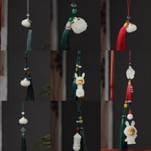 夜光发光石吊坠松果转金轮荷花葫芦水仙花香囊扩香器手机包包挂件