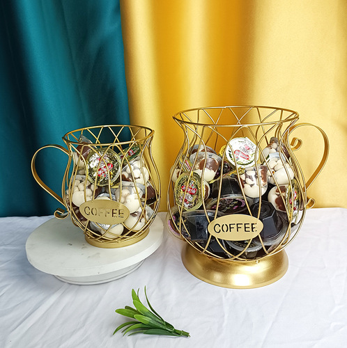 Manufacturer's creative pineapple cartoon-shaped coffee capsule storage iron basket home furnishings foreign trade iron gift pieces