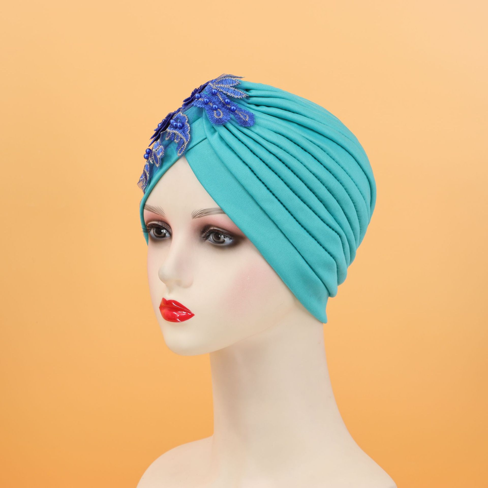 Cappello sciarpa testa di fiore appiccicoso tinta unita_voghion.com