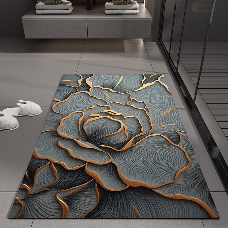 Flower-style americano transfronterizo esterilla de barro de algas esterilla de piso de baño puerta de absorción de agua esterilla de baño anti-deslizante esterilla de baño anti-sucio