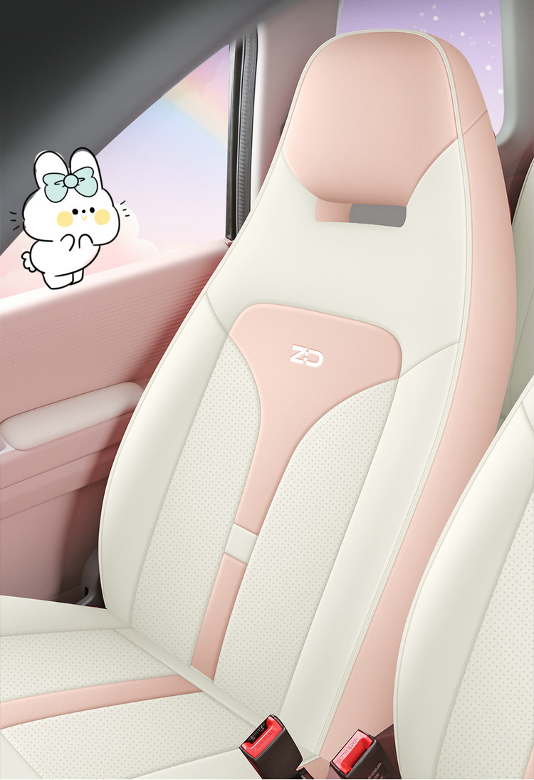 2024 Zhidou Rainbow Special Seat Cover Cute Girl Four Seasons Universal Comfortable Wear-resistant Special Car Cushion Leather Seat Cover