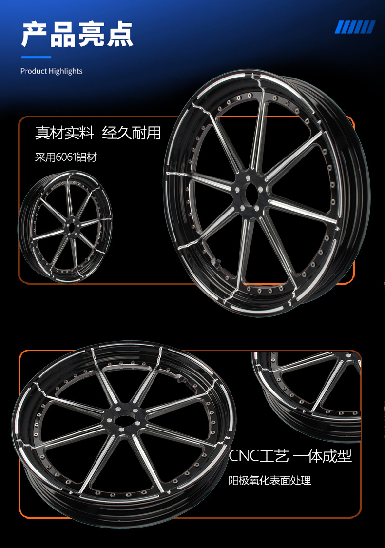 Harley Modified Motorcycle Forged Aluminum Wheels Suitable for Softail Boulevard Glide Road King Street Fighter Fat Boy Rims