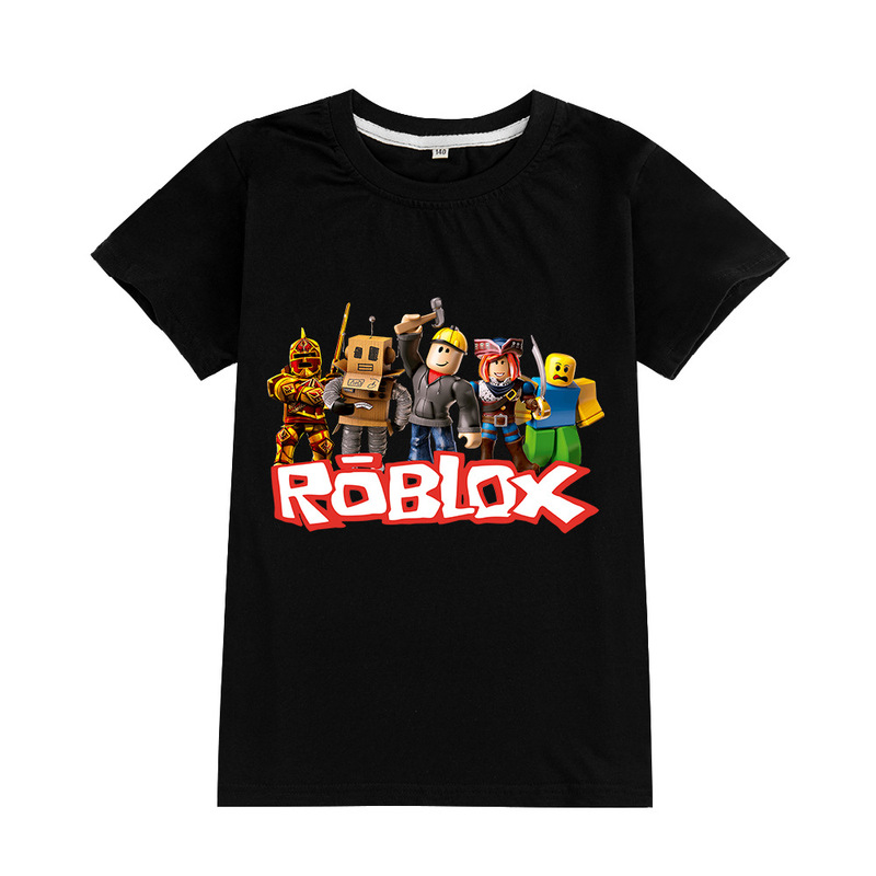 Cross-border source Roblox Hot Cartoon Printed Pattern Men's and Women's Children's Wear Short Sleeve T-Shirt Children's Top A038