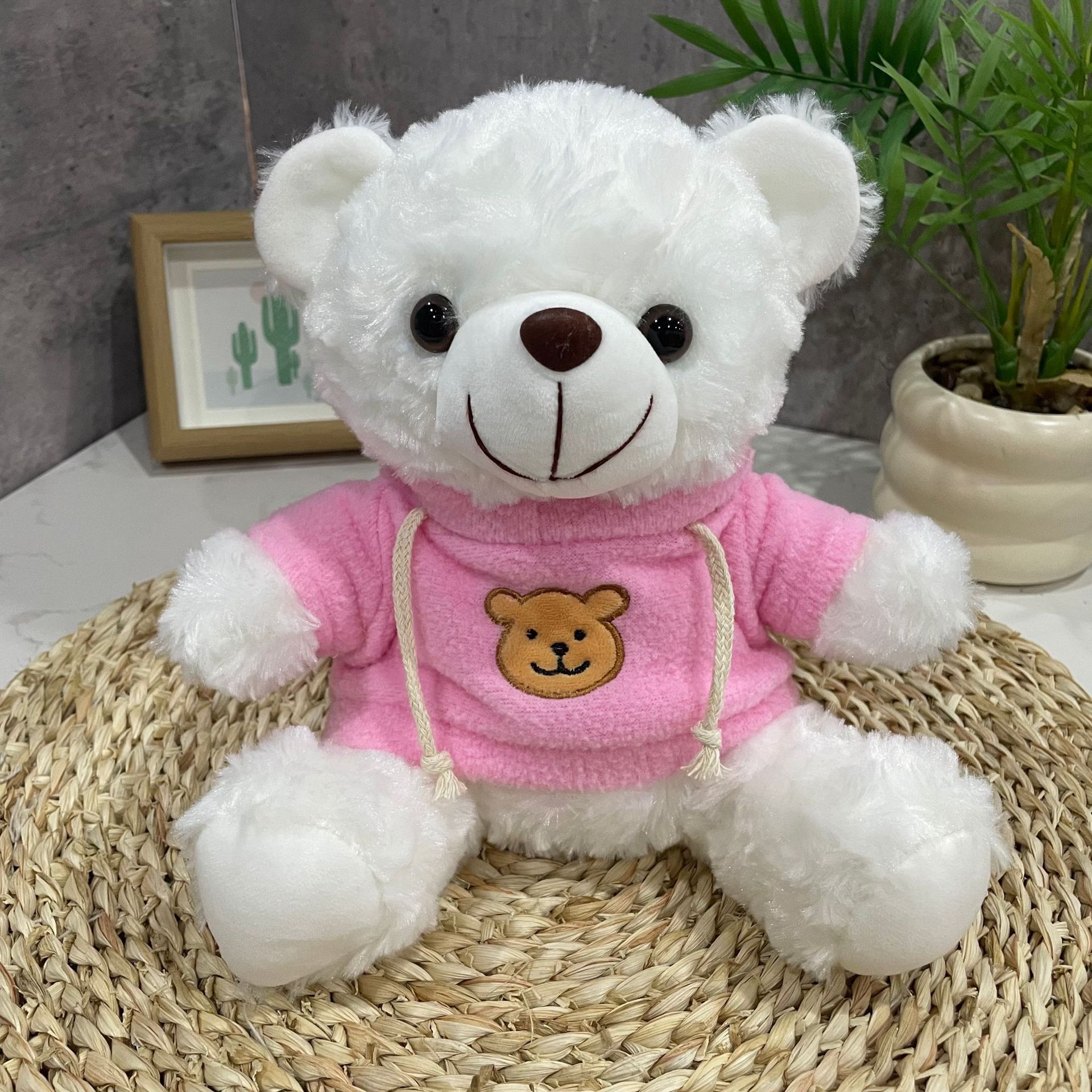 Teddy Bear se puede imprimir LOGO evento de vacaciones muñeca regalo para el hogar adornos de escritorio abrazar juguetes de peluche