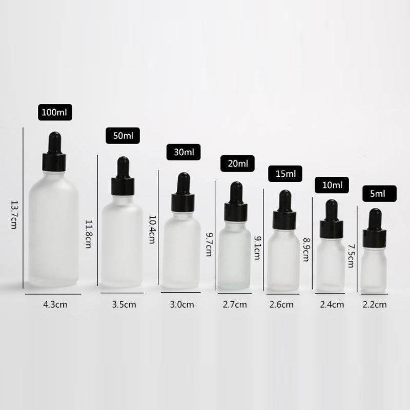 磨砂精油玻璃瓶5ml30ml100ml装按压乳液瓶喷雾瓶香水瓶化妆品瓶