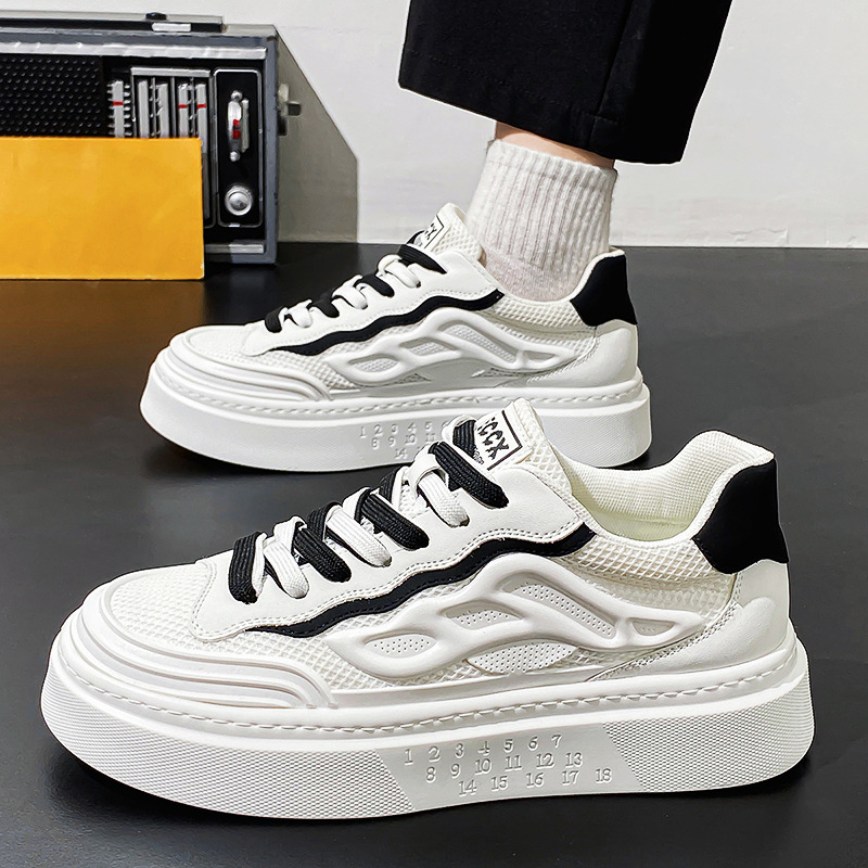 Herren Herbst atmungsaktives Mesh vielseitig lässig höhenverstellbar Board Jugend trendige Marke Sport Anti-Rutsch dicke Sohle_voghion.com