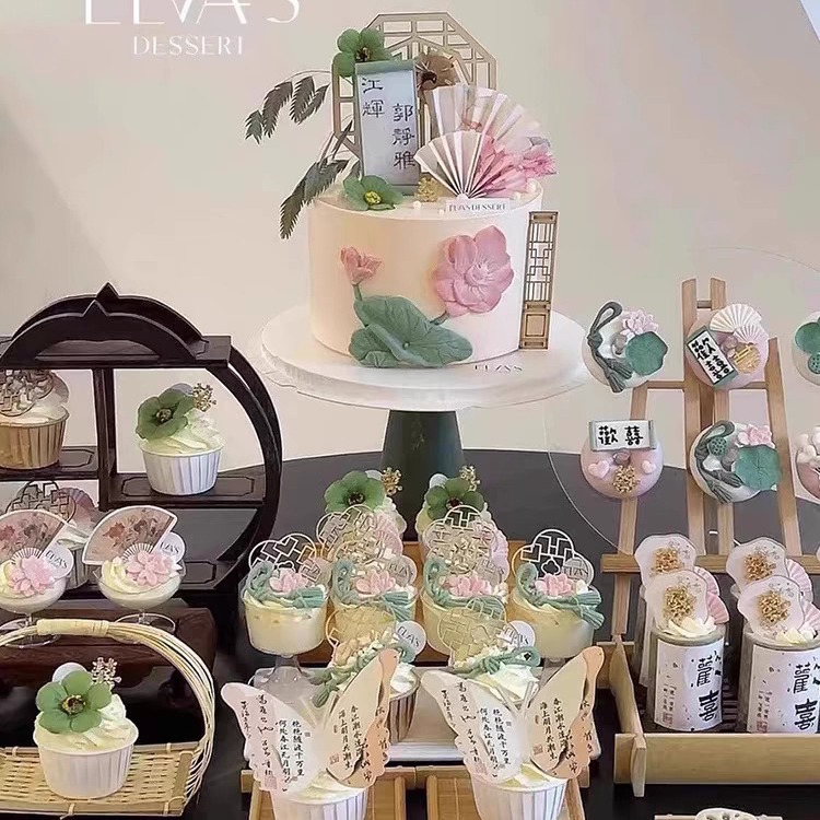 Nueva pantalla de madera de estilo chino, puertas y ventanas pequeñas, decoración de mesa de postres para hornear, modelo de mesa de arena de bricolaje hecho a mano, material de escena