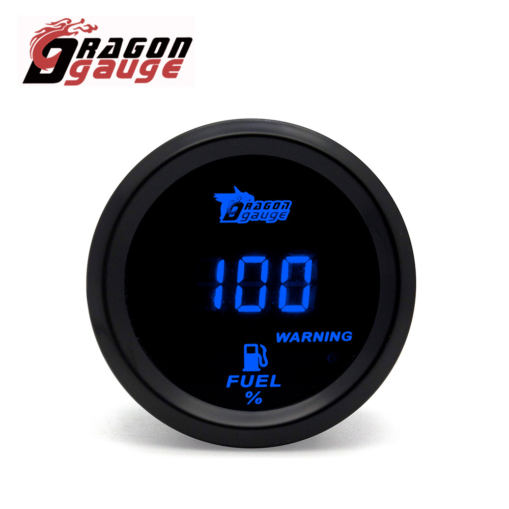 12V汽车改装仪表led显示油量表52MM油位计赛车通用阻值可调油位表