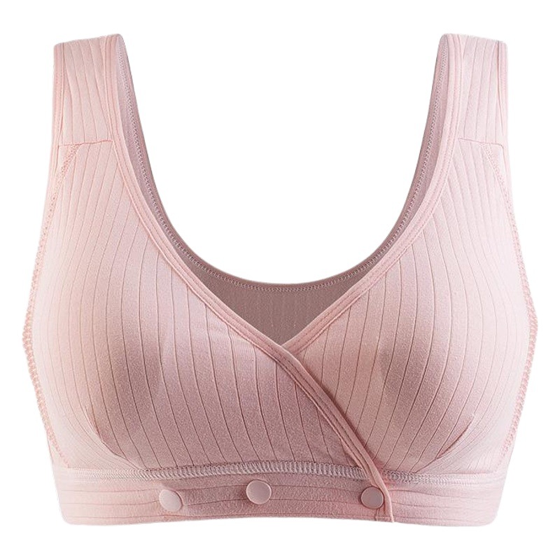 La ropa interior de las mujeres embarazadas sin hilos Chaleco de estilo Cruz push-up anti-Exposición de algodón sujetador fino sujetador de enfermería