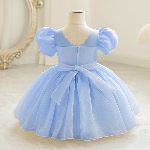 New style flower girl dress for baby girls' wedding, princess-style children's dress for stage performance, children's birthday party dress, cross-border.