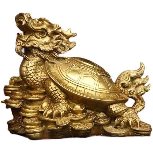 Brass Dragon Turtle Ornaments Brass Living Room Office Bagua Dragon Head Turtle Copper Divine Beast Auspicious Ornaments Copper Crafts