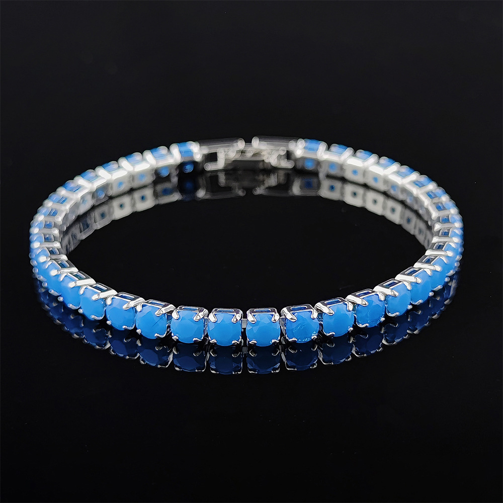Hip Hop Tennis Armband Handstück Mehrfarbiges Zirkon Armband Damen Volldiamant Nicht verblassend S5787_voghion.com