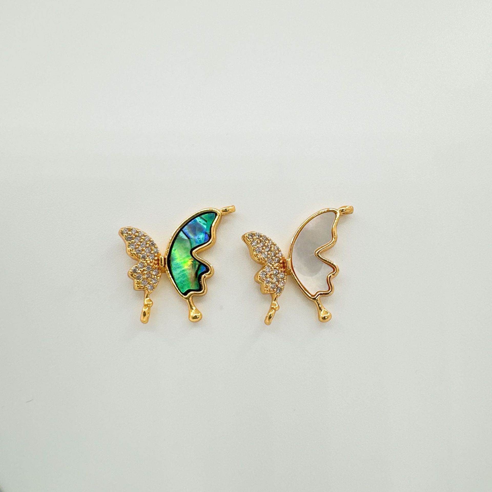 DIY Jewelry Accessories Classification 1 Piece 22mm Copper Shell Heart Shape Butterfly Pendant