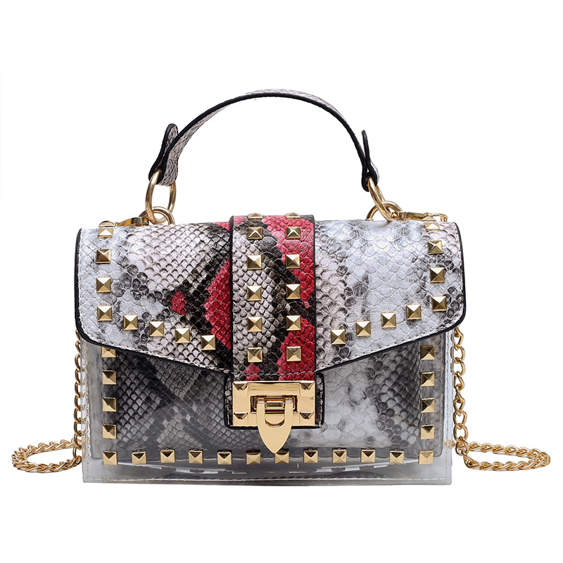 Bolso Pequeño Cuadrado de Graffiti Transparente, Estilo Retro Europeo y Americano - Bolso de Moda INS para Mujer 2022