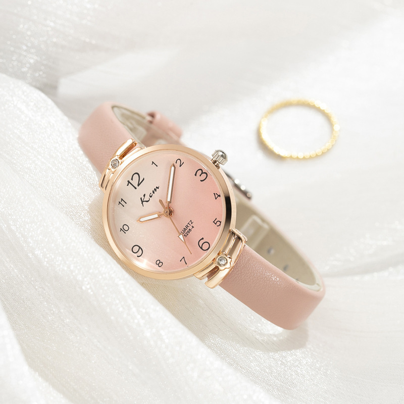 Card Mystery ins Style Student Watch Women's Harajuku Simple Gradient Thin Strap Waterproof Electronic Quartz Watch for Junior High School