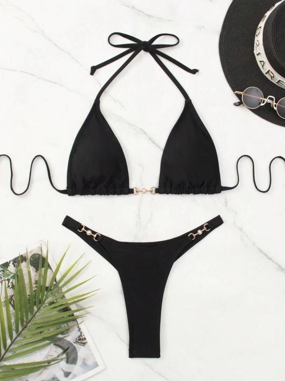 2025 nuevo bikini europeo y americano transfronterizo amazona sexy lazos vacaciones bikini playa trajes de baño