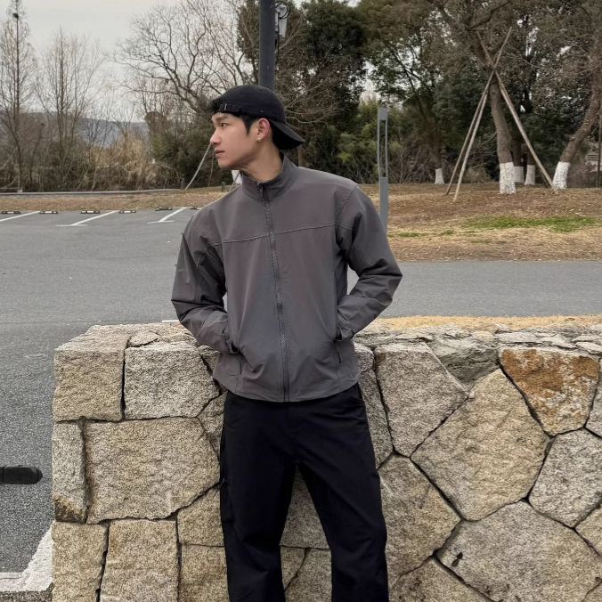 AUTICUP American-style Army Bird Leaf Strong Fitness Loose Three-proof Soft Shell Jacket Jacket with Vertical Collar for Men