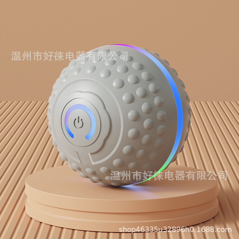 볼록한 점이 빛나는 점핑견 공 그레이 직경 7.5cm