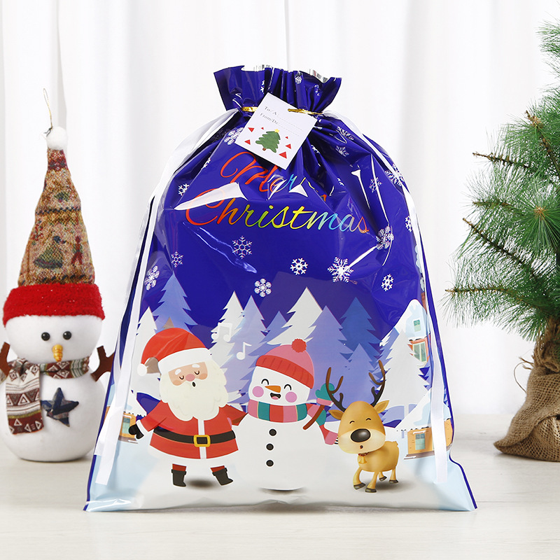 En stock corbata cuerda Navidad caramelo bolsa alce Santa Claus Correa cordón bolsa caramelo bolsa de regalo personalización image 27