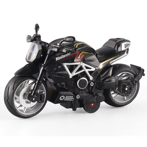 Kawasaki H2R motorcycle Q-version model alloy spring-back simulation sound and light children's toy for boys, display piece