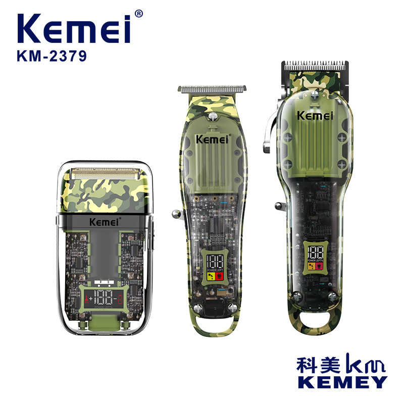 Kemei tijeras eléctricas de empuje digital KM - 2379 barbería transfronteriza especial barbería eléctrica empuje cabeza de aceite empuje mayorista
