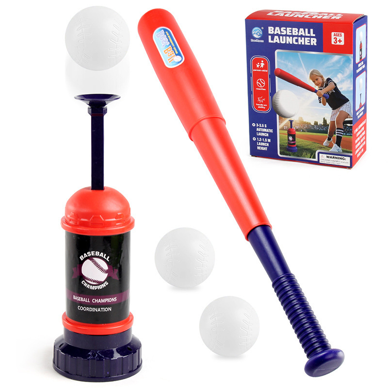 Transfronterizos infantiles ocio pedal lanzador de béisbol conjunto de entrenamiento interior y exterior máquina de béisbol juguetes deportivos