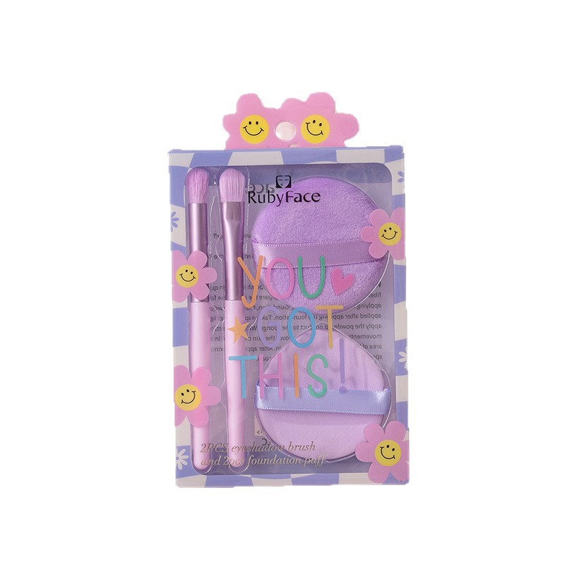 Rubyface Spot Juego de borla de pincel de sombra de ojos portátil transfronterizo Combinación de herramientas de maquillaje Caja de regalo súper suave