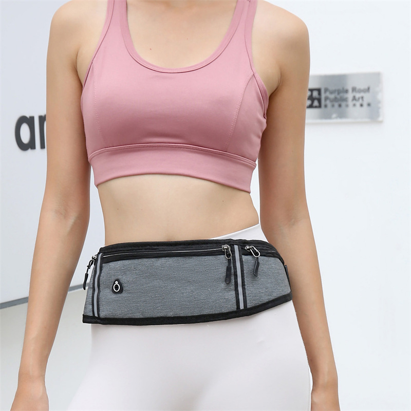 Running Fitness bolsa de cintura de tira reflectante hombres y mujeres deportes al aire libre Correa invisible agujero del auricular bolsa de teléfono móvil Cambio de bolsa de teléfono móvil