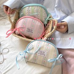 女の子向けの大容量のシンプルな化粧品バッグ、新しいポータブルミニトラベルストレージバッグ、パーティション口紅バッグ