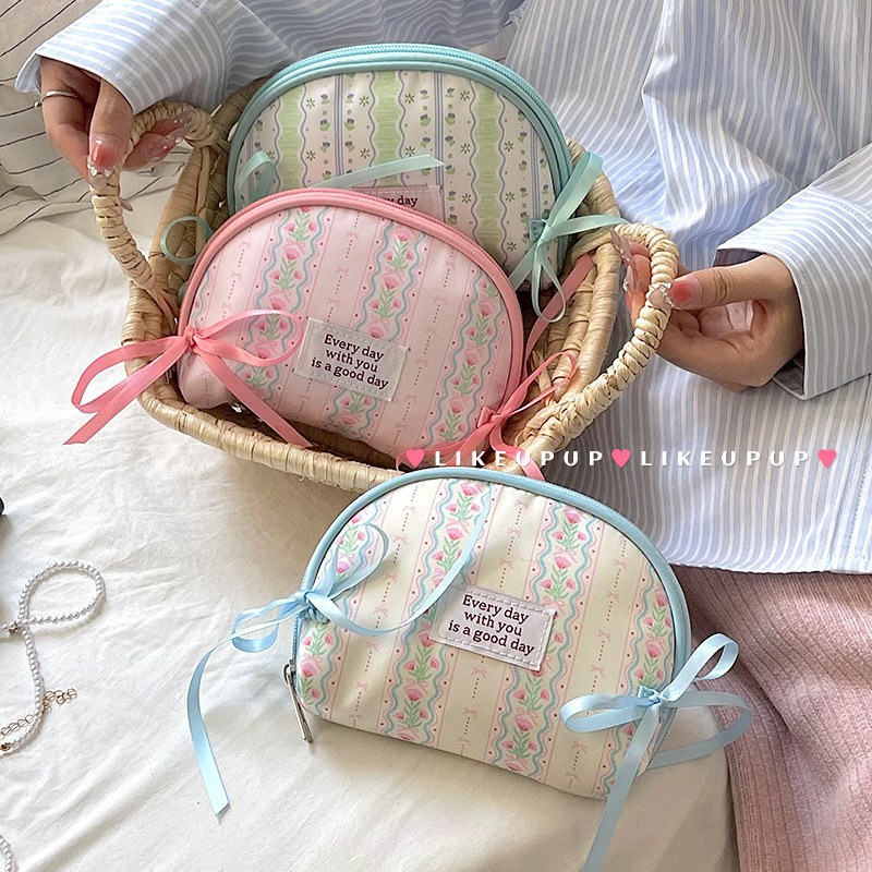 女の子向けの大容量のシンプルな化粧品バッグ、新しいポータブルミニトラベルストレージバッグ、パーティション口紅バッグ|undefined