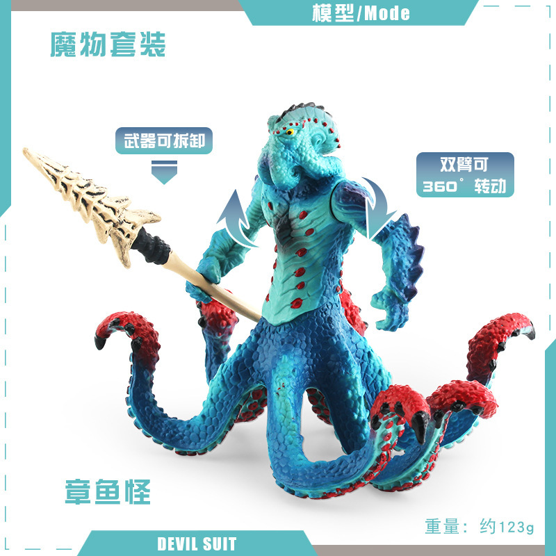 Simulación transfronteriza mitología occidental modelo de bestia marino hombre de nieve de hielo espada diente tigre monstruo hombre lobo decoración juguetes