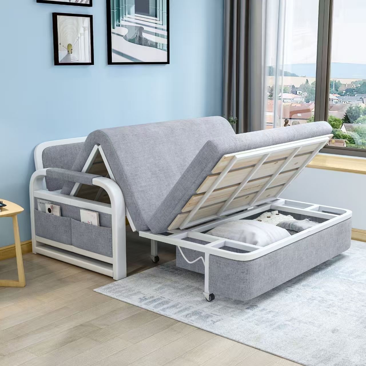 Sofa bed dual-use folding sofa bed for small living rooms, multifunctional extendable and washable sofa bed, all-in-one dual-use