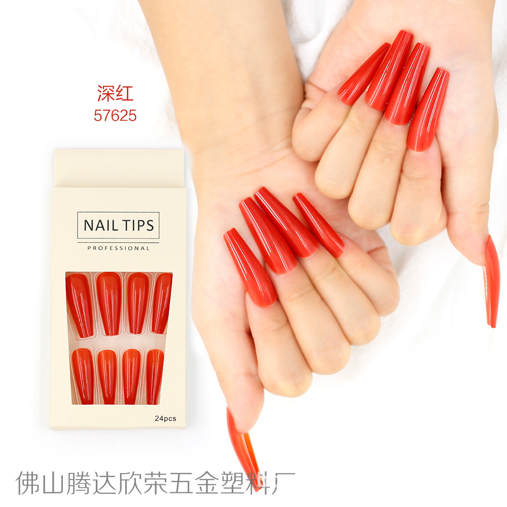 Uñas postizas de ballet coloridas, 24 piezas, largas, desmontables, procesables, al por mayor