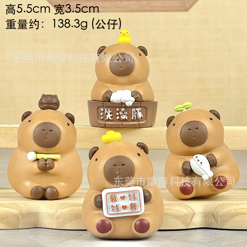 秋千卡皮巴拉盲盒手办小憨豆可爱水豚卡通摆件扭蛋机公仔批发代发|undefined