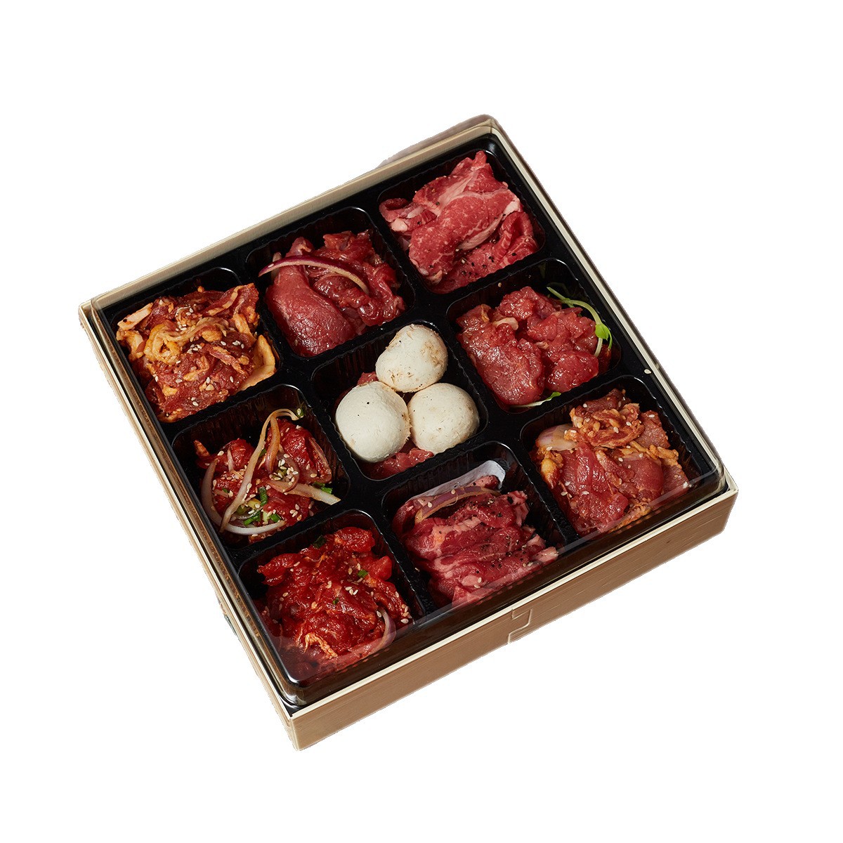Ingredientes de hot pot Jiugongge caja de embalaje caja de embalaje de campamento al aire libre verduras asadas desechables con cubierta caja de comida de madera