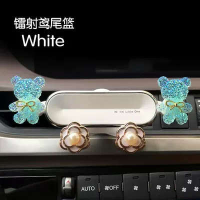 Car phone holder goddess style, air vent - sky-blue-violent-bear-upgraded-version-mu-ya-white