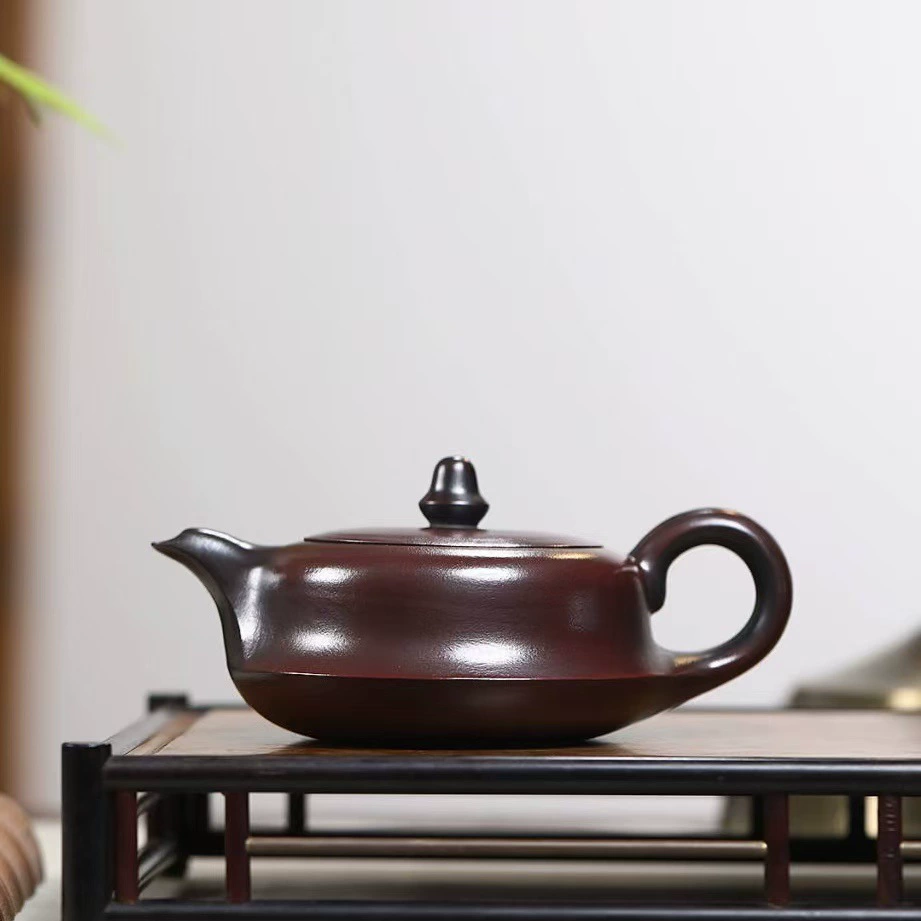 Yixing Zisha teapot (Yixing) — high-temperature stone-red zisha, 9×8×14 cm, kung fu tea pot gift